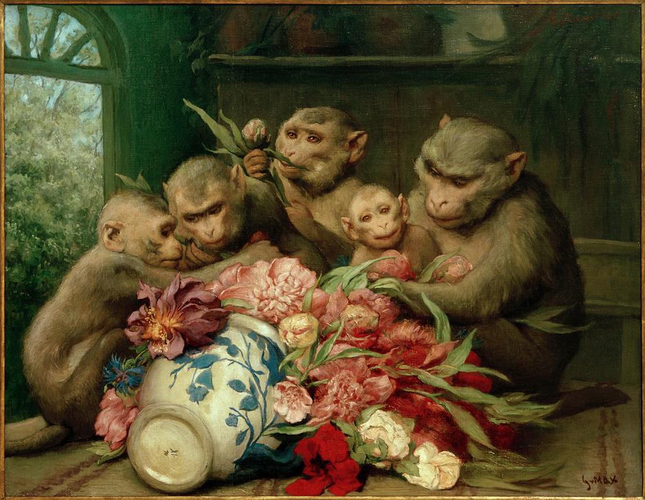Botaniker (Affen mit Blumenvase) van Haeckel Ernst