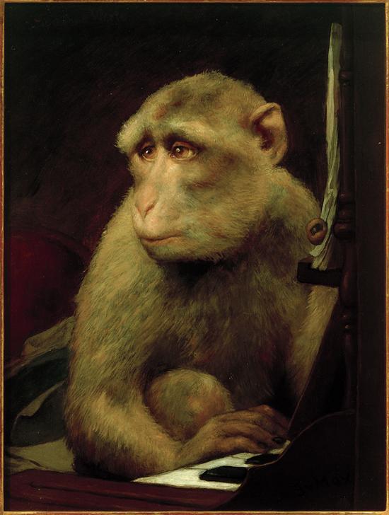 Kleiner Affe am Klavier van Haeckel Ernst