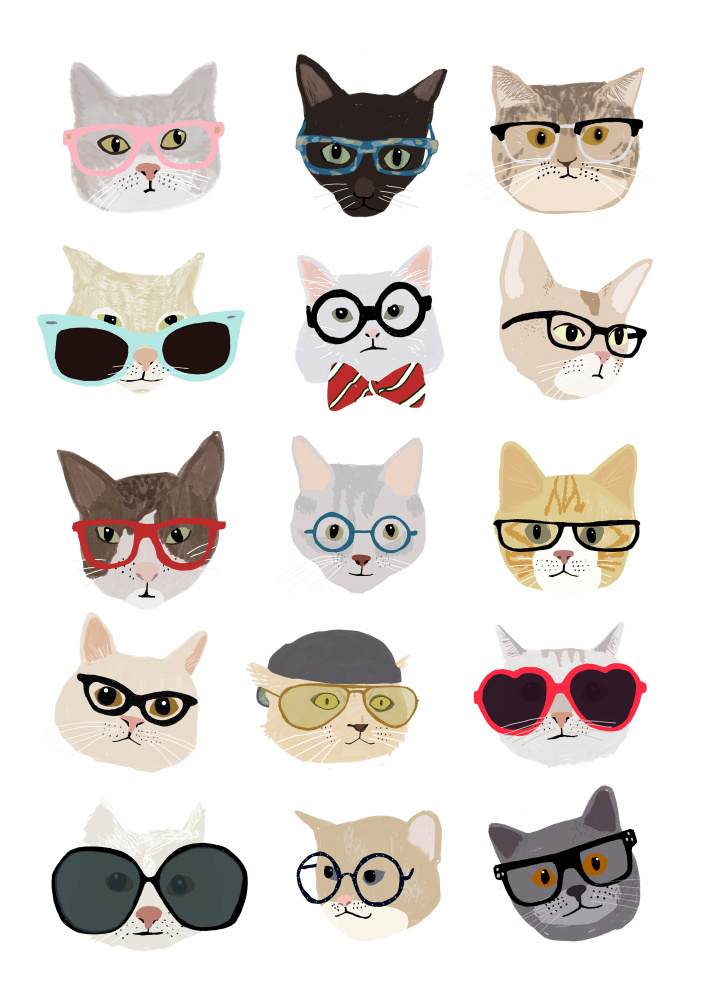 Cats With Glasses van Hanna Melin
