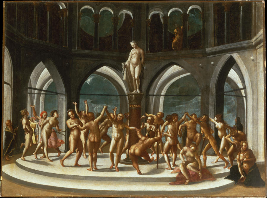 Dance around the Statue of Venus van Hans Bock d. Ä.