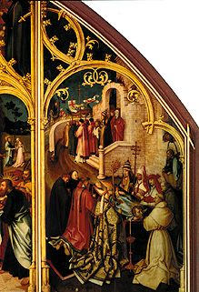 Basilikatafel San Paolo fuori le mura. Rechte Tafel Aufbahrung des hl. Pau van Hans Holbein (de oude)