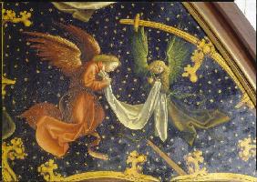 Basilikatafel S.Maria Maggiore Detail der rechte Tafelafel: Zwei Engel Nadelholz