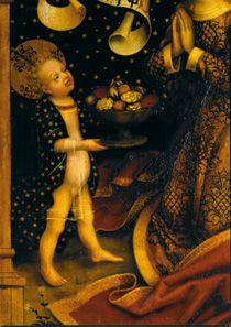 Der Jesusknabe mit dem Rosenkorb. Detail aus der Basilikatafel S.Maria Maggio