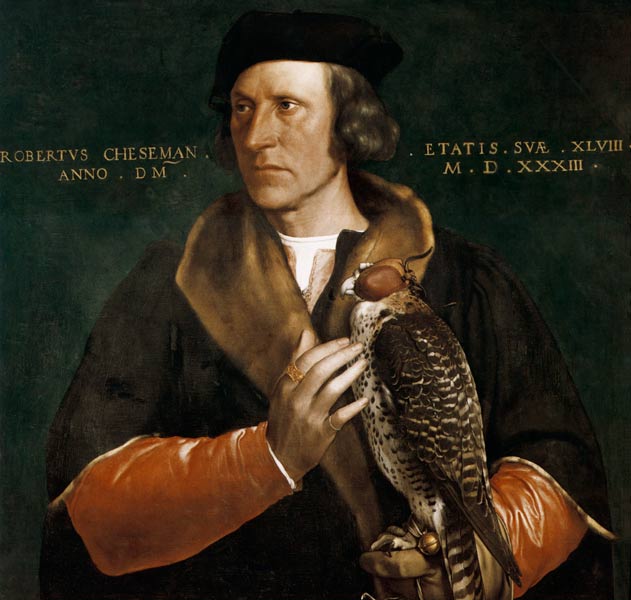 Bildnis Robert Chaseman mit Jagdfalken van Hans Holbein d.J.