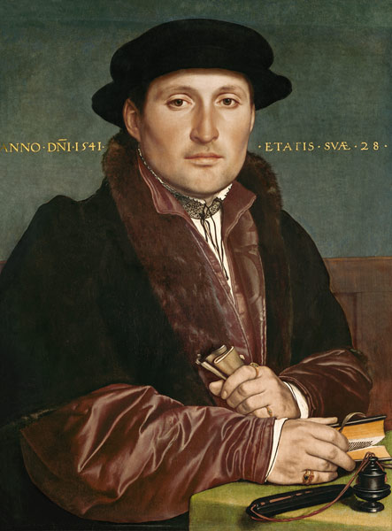 Bildnis eines jungen Kaufmanns (angebl Hans von Muffel aus Nürnberg) van Hans Holbein d.J.