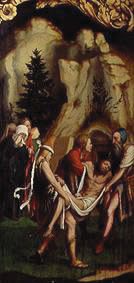 Die Grablegung Christi. Rechte Tafel unten des Passionsaltars. van Hans Holbein d.J.