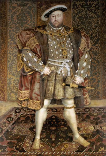 Portrait of Henry VIII (1491-1547) in a Jewelled Chain and Fur Robes van Hans Holbein d.J.