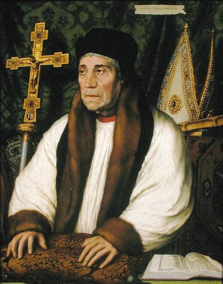 Portrait of William Warham (1450-1532) Archbishop of Canterbury van Hans Holbein d.J.