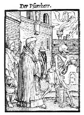 Death and the Parish Priest, from ''The Dance of Death''; engraved by Hans Lutzelburger, c.1538