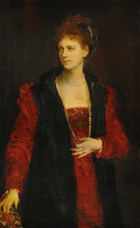 Bildnis der Schauspielerin Zerline Gabillon (1835-1892) van Hans Makart