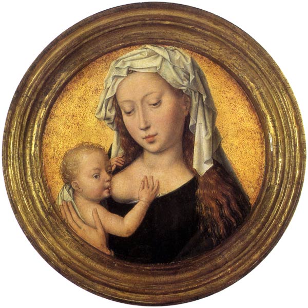 Tthe Virgin suckling the Child van Hans Memling