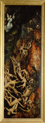 Rechter Seitenflügel des Altars des Jüngstens Gerichts, Der Höllensturz van Hans Memling