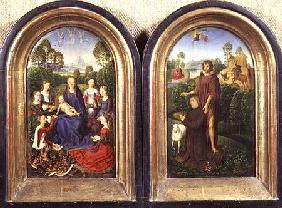 Diptych of Jean du Cellier: The Virgin and Child with Saints and the donor presented by St.John the