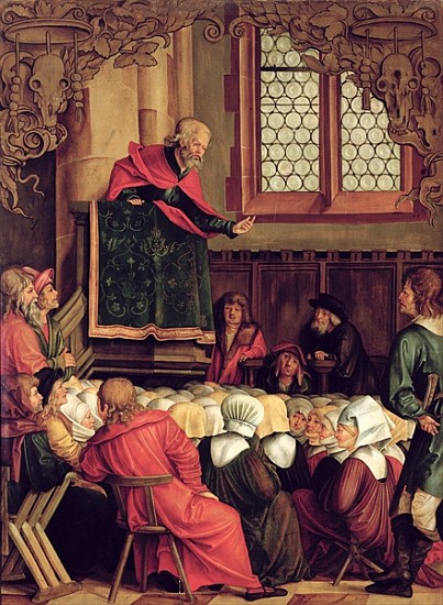 The Sermon of St. Peter, from a polyptych depicting Scenes from the Lives of SS. Peter and Paul van Hans Suess Kulmbach