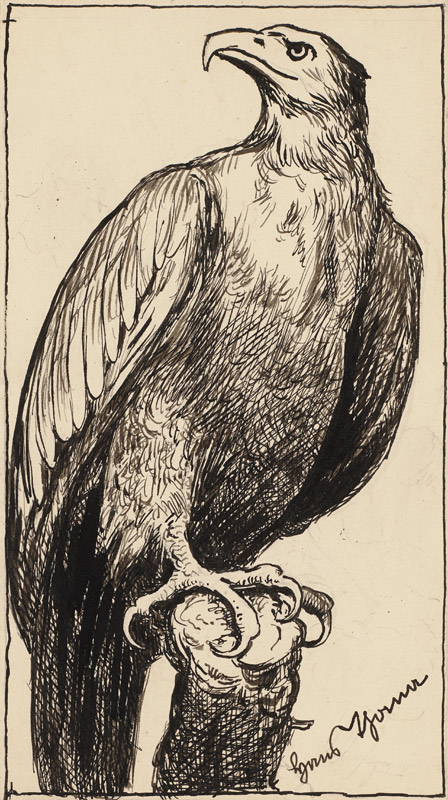 Zeichnung zur Fibel: Adler van Hans Thoma