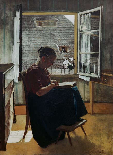 Hans Thoma / Mother of the Artist / 1871 van Hans Thoma