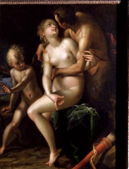 Jupiter, Antiope and Cupid van Hans von Aachen