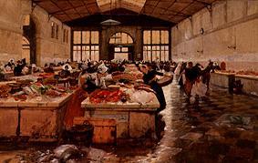 Fischmarkt in Bologna. van Hans von Bartels