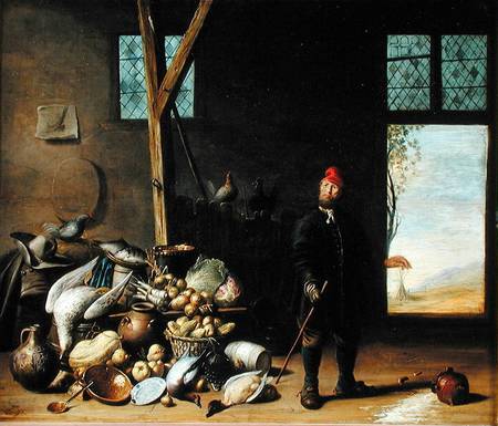 Peasant in an Interior or, Kitchen with a Still Life van Harmen van Steenwyck