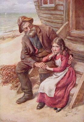 Peggotty and Little Emily, illustration for 'Character Sketches from Dickens' compiled by B.W. Matz,