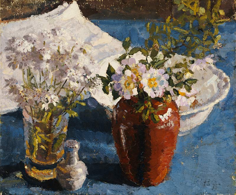 Stillleben mit Blumen in einer Vase van Harold Gilman