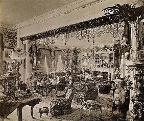 The Drawing Room, Wickham Hall, Kent, 1897 (b/w photo) 