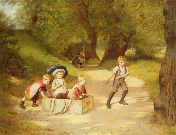 The Toy Carriage, 1887 (oil on canvas)  van Harry Brooker
