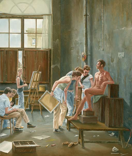 Malschüler im Atelier von David (nach Cocherau) van Günther Hauschildt