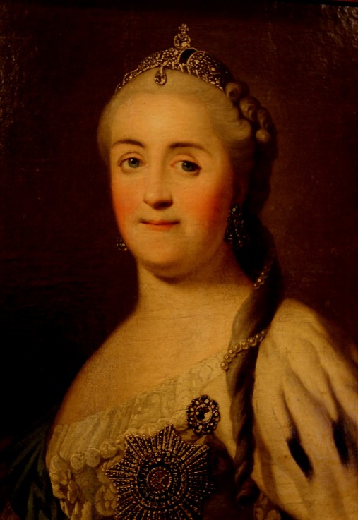 Portrait of Empress Catherine II (1729-1796) van Heinrich Buchholz
