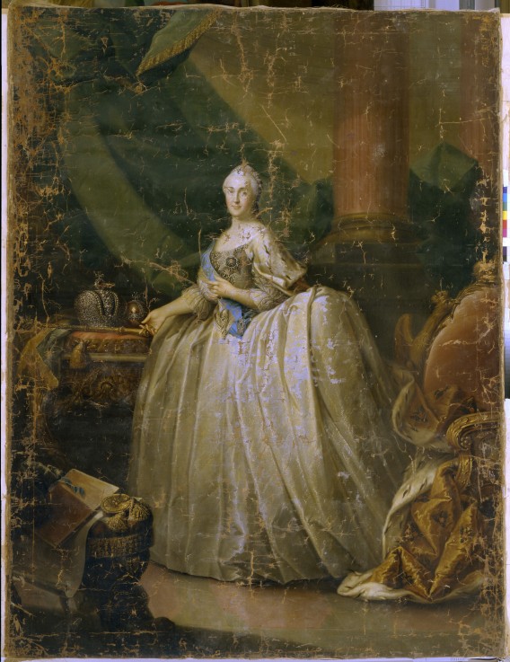 Portrait of Empress Catherine II (1729-1796) van Heinrich Buchholz