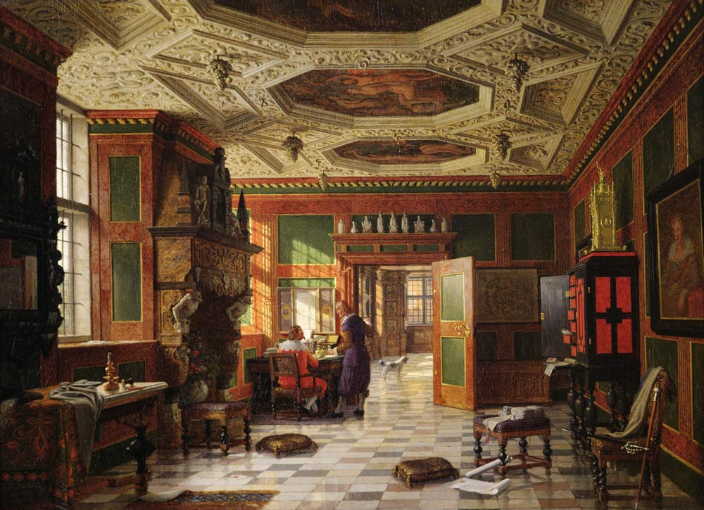 Interior of the Rosenburg Palace, Copenhagen van Heinrich Hansen