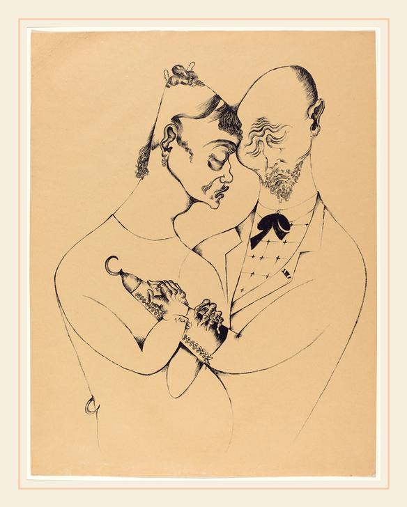 Das Ehepaar (The Married Couple) van Heinrich Hoerle