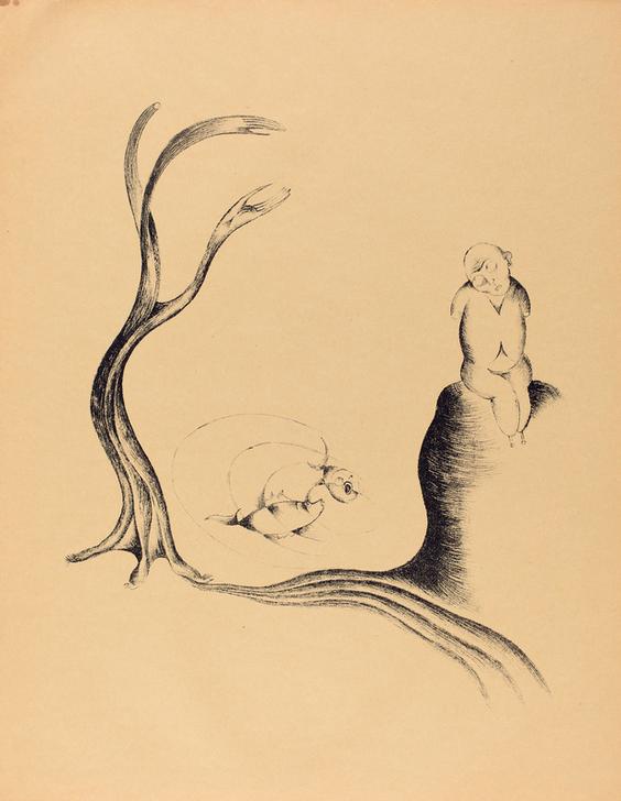 Der Baum der Sehnsucht (The Tree of Longing) van Heinrich Hoerle