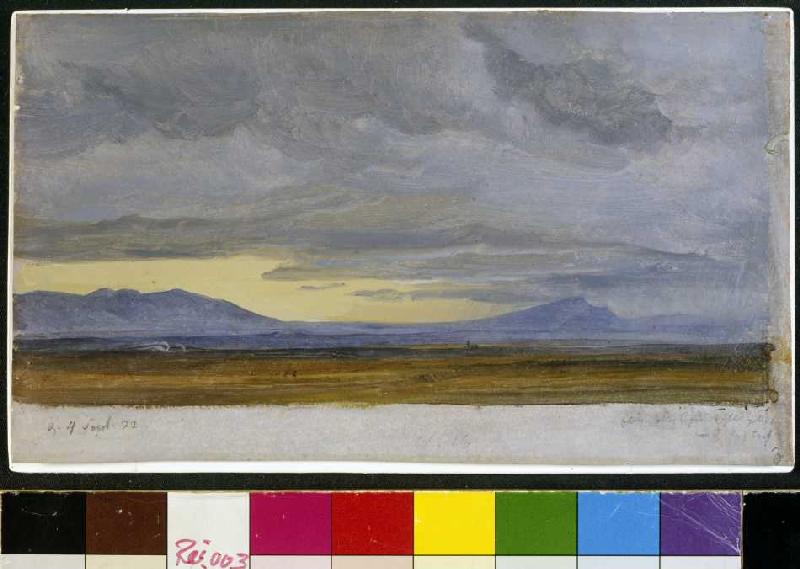 Südliche Landschaft (Wolkenstudie) van Heinrich Reinhold
