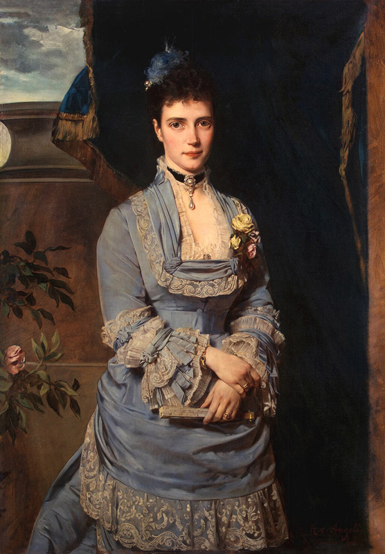 Portrait of Grand Duchess Maria Fyodorovna, Princess Dagmar of Denmark (1847-1928) van Heinrich von Angeli