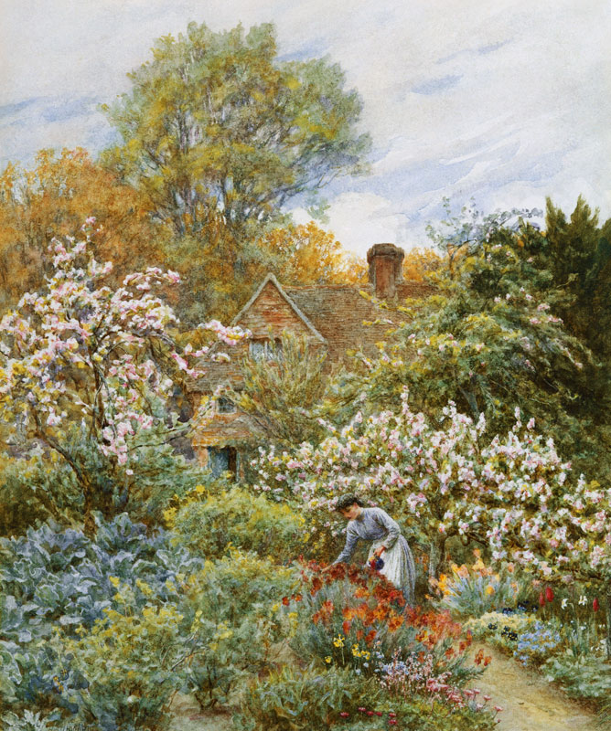 A Garden in Spring van Helen Allingham