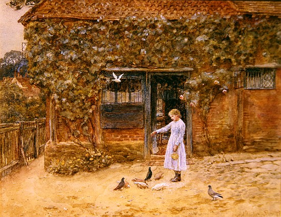 A cottage at Shere, c.1875 van Helen Allingham