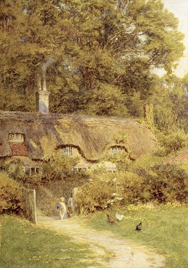 Cottage at Farringford, Isle of Wight van Helen Allingham