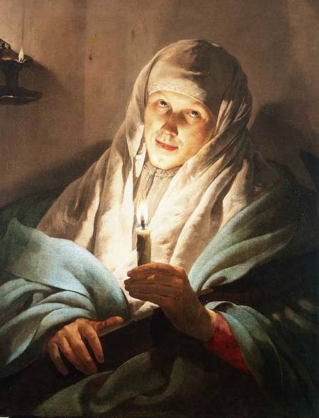 A Woman with a Candle and Cross van Hendrick ter Brugghen