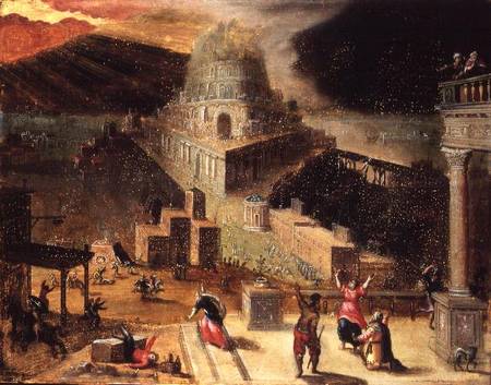 The Destruction of the Tower of Babel (panel) van Hendrick van Cleve