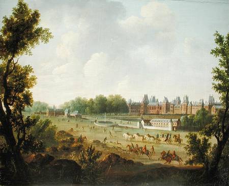 A View of the Royal Palace of Fontainebleau van Hendrik Frans de Cort