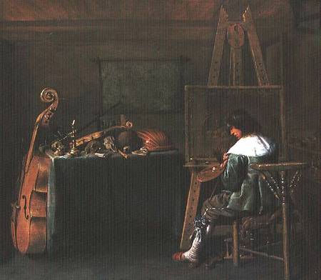 The Artist in his Studio van Hendrik Gerritsz. Pot