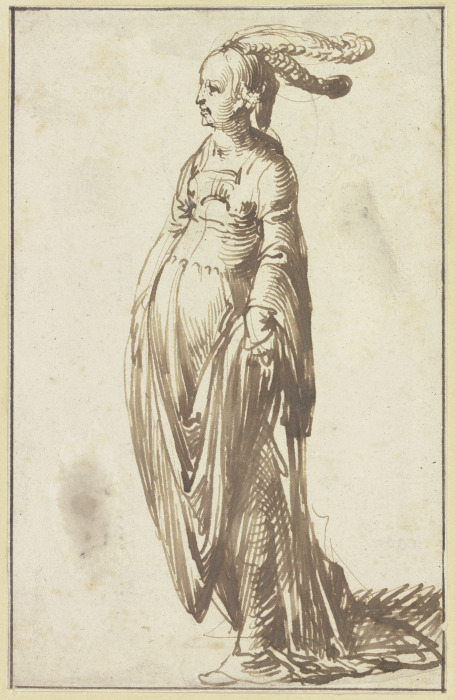 Garbed woman van Hendrik Goudt