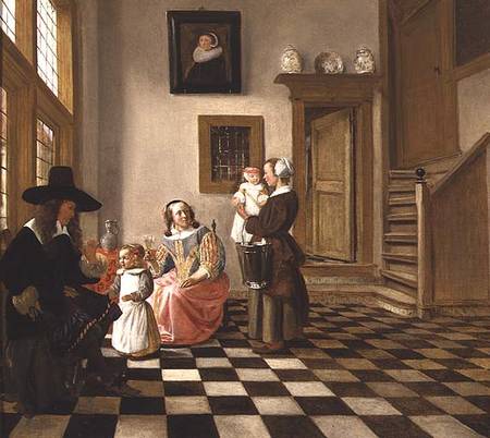 A Family in an Interior van Hendrik van der Burgh