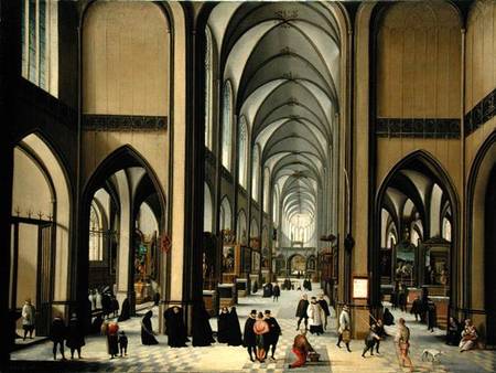 Interior of Antwerp cathedral van Hendrik van Steenwyck