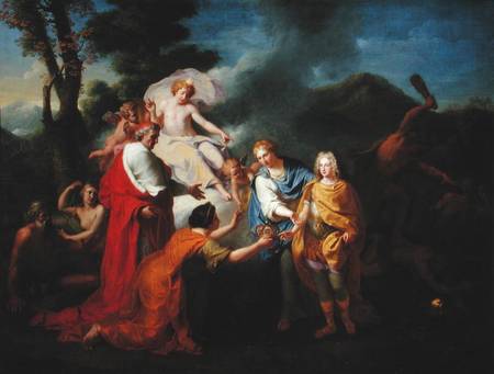 Allegory of the Recognition of Philippe de France (1683-1746) Duke of Anjou as King of Spain, 24th N van Henri Antoine de Favanne