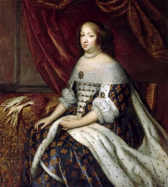 Portrait of Anne of Austria (1601-1666) van Henri Beaubrun