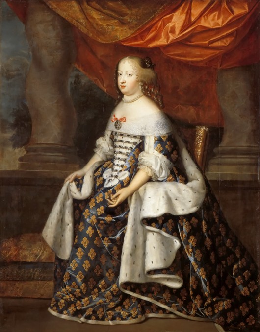 Portrait of Maria Theresa of Spain (1638-1683) as Queen of France van Henri Beaubrun