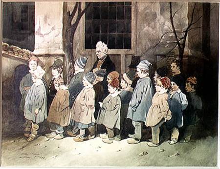 Schoolboys in the Playground van Henri Bonaventure Monnier