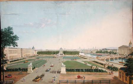 View of the Place Louis XV and the Jardin des Tuileries van Henri Courvoisier-Voisin